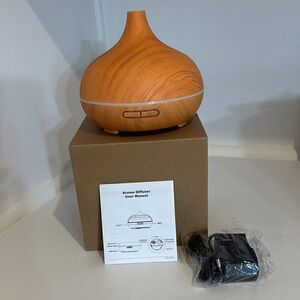 Wood Grain Aroma Diffuser Humidifier - Light Brown